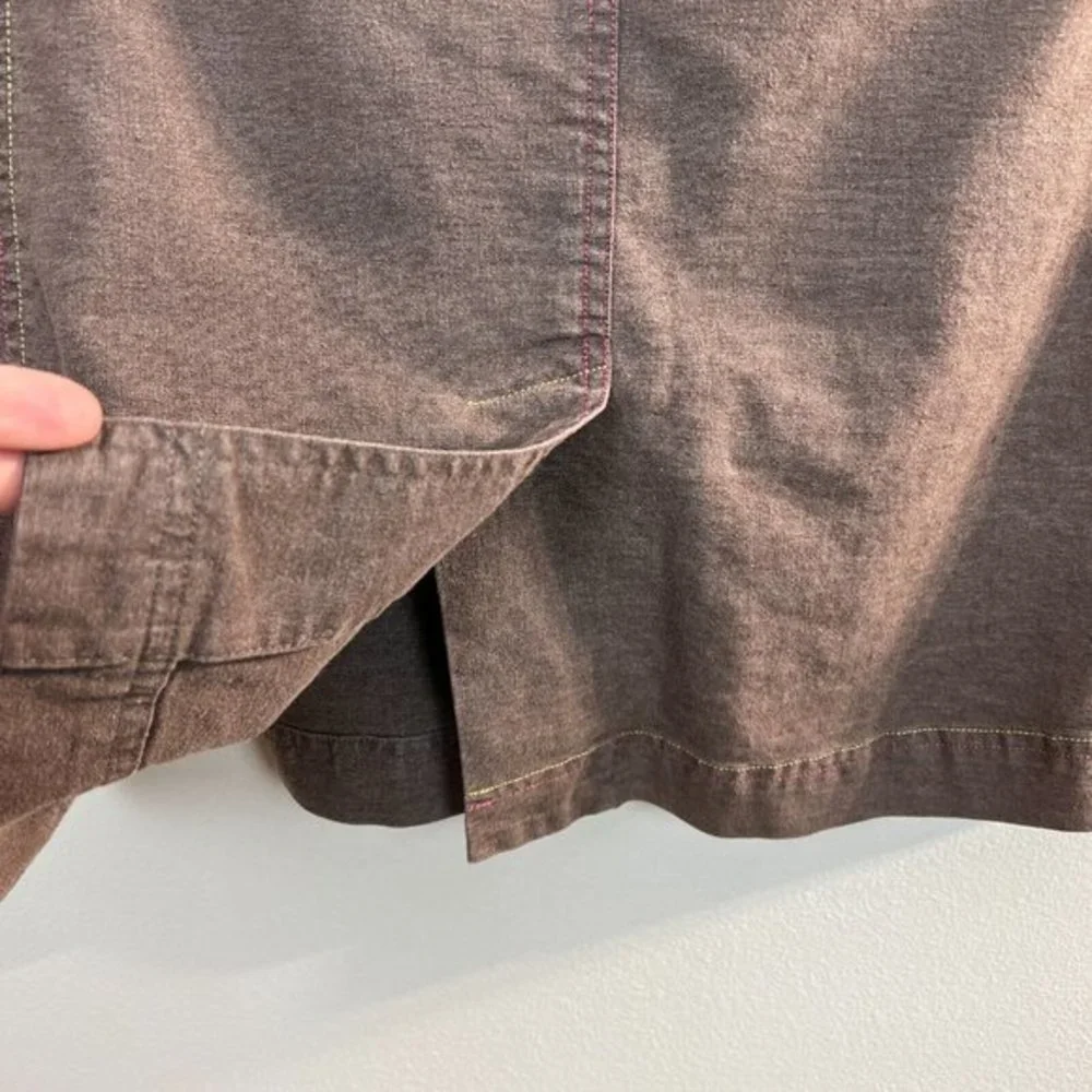 Title Nine Midi Skirt 6‎ Brown Drawstring Casual A-Line Hemp Blend Pockets